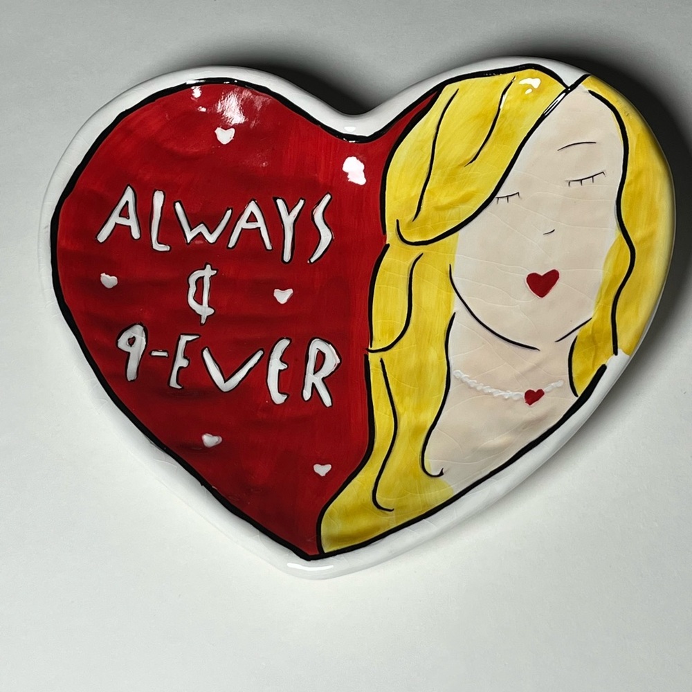Always & 4-ever ceramic heart shaped dish.  Bella casa by ganz.